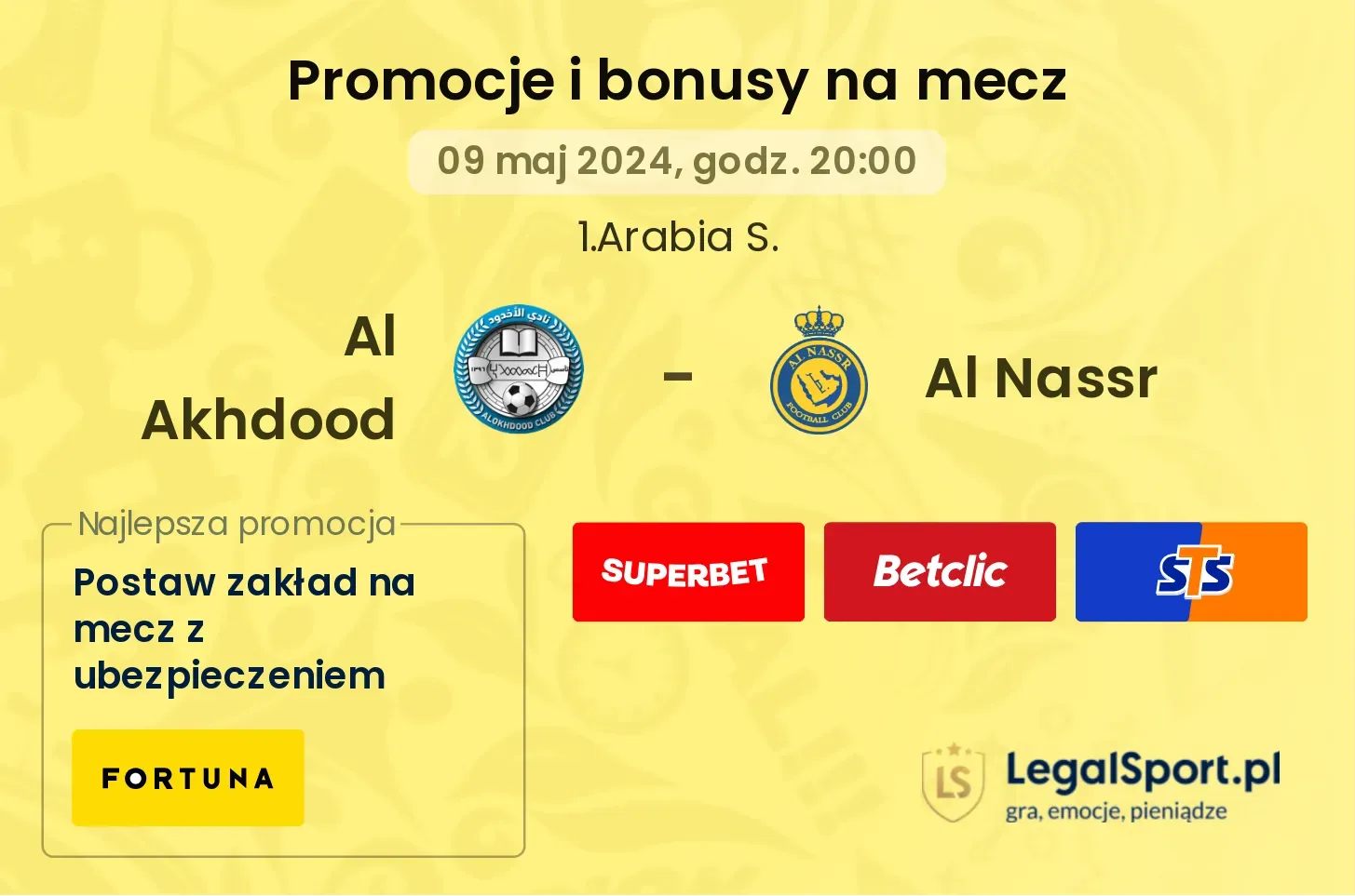 Al Akhdood - Al Nassr promocje bonusy na mecz