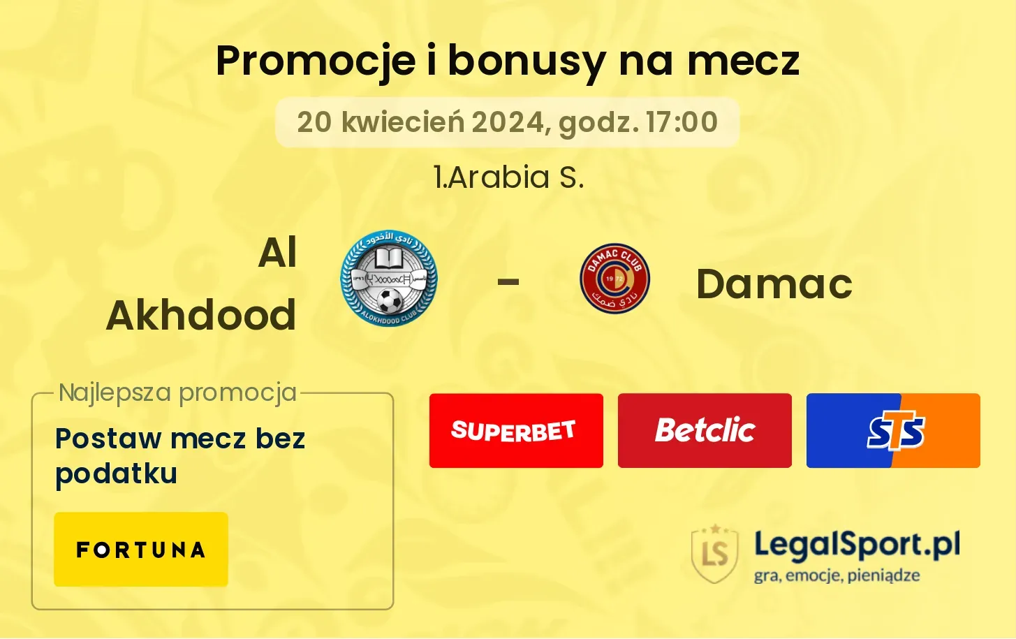 Al Akhdood - Damac promocje bonusy na mecz