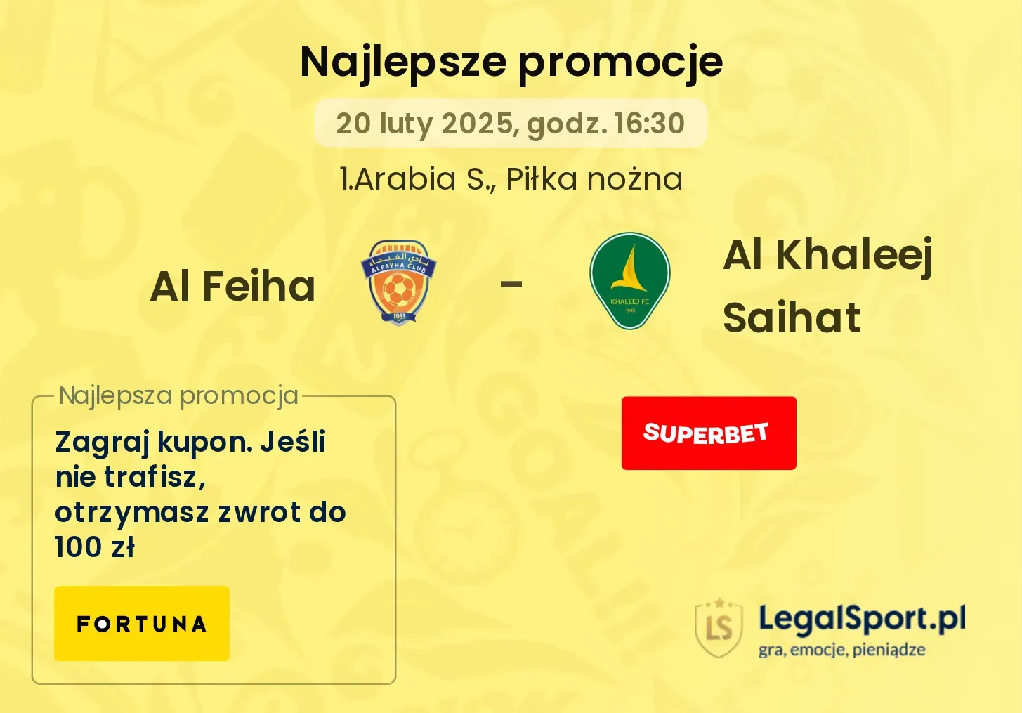 Al Feiha - Al Khaleej Saihat promocje bukmacherskie