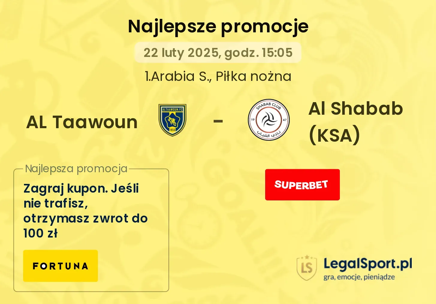 AL Taawoun - Al Shabab (KSA) promocje bukmacherskie