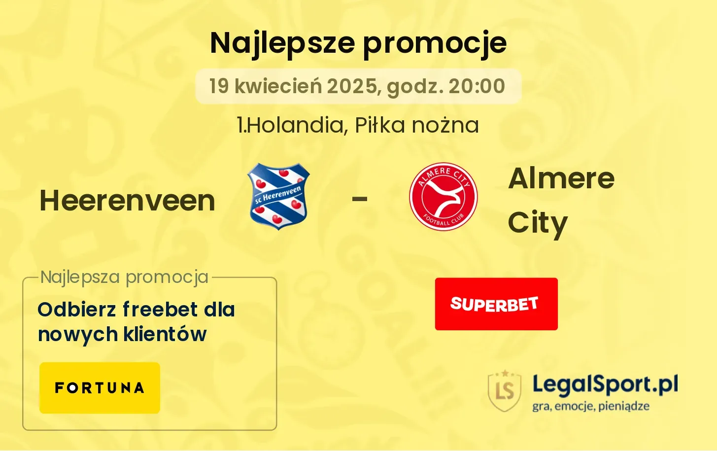 Heerenveen - Almere City promocje bukmacherskie