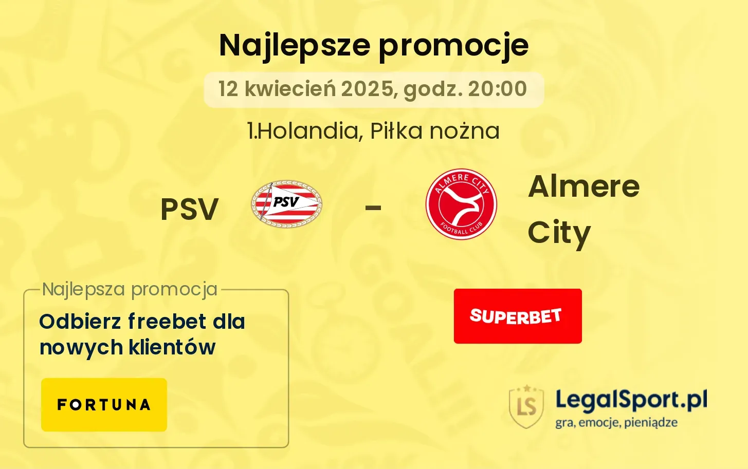 PSV - Almere City promocje u bukmacherów