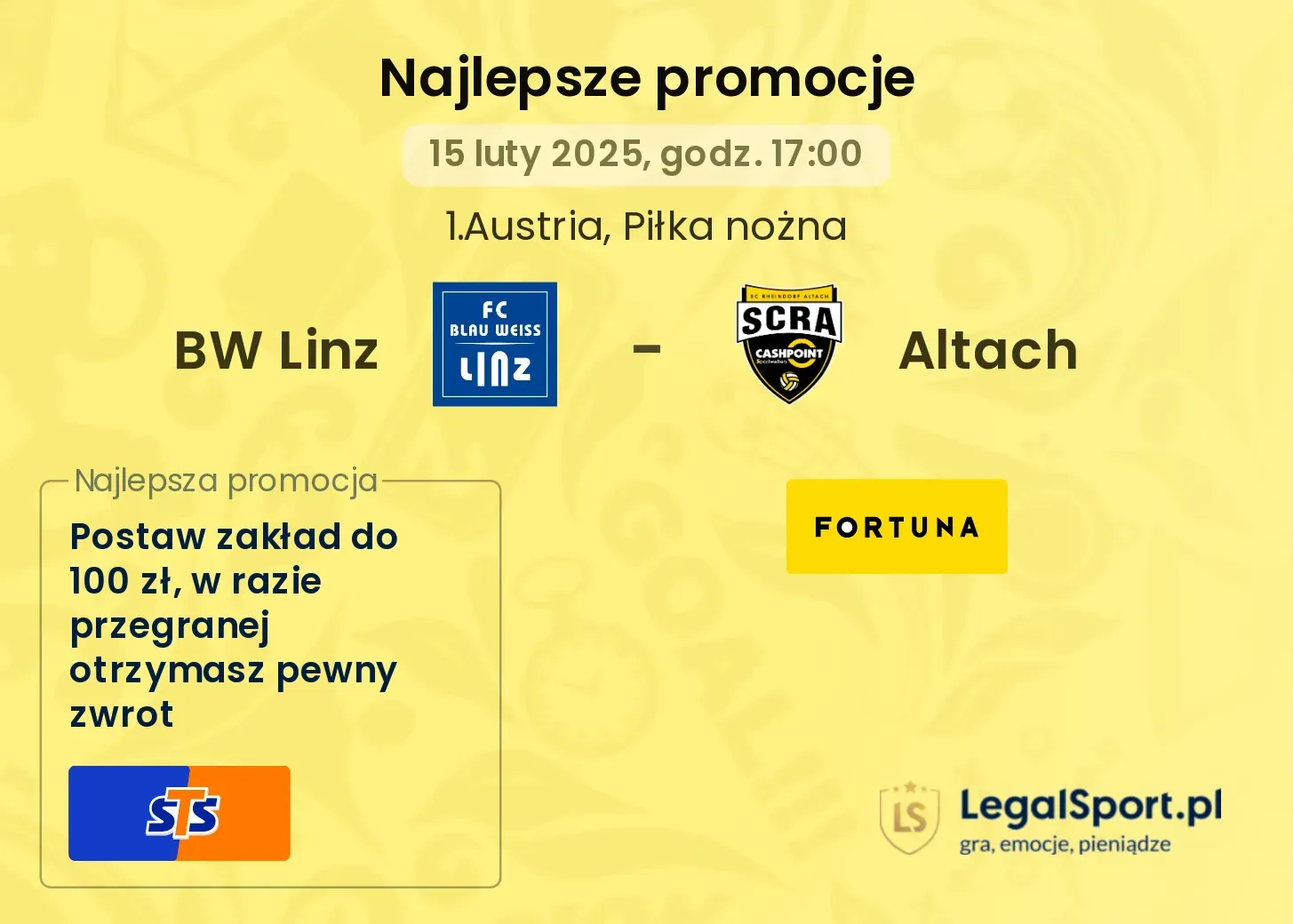 BW Linz - Altach promocje u bukmacherów