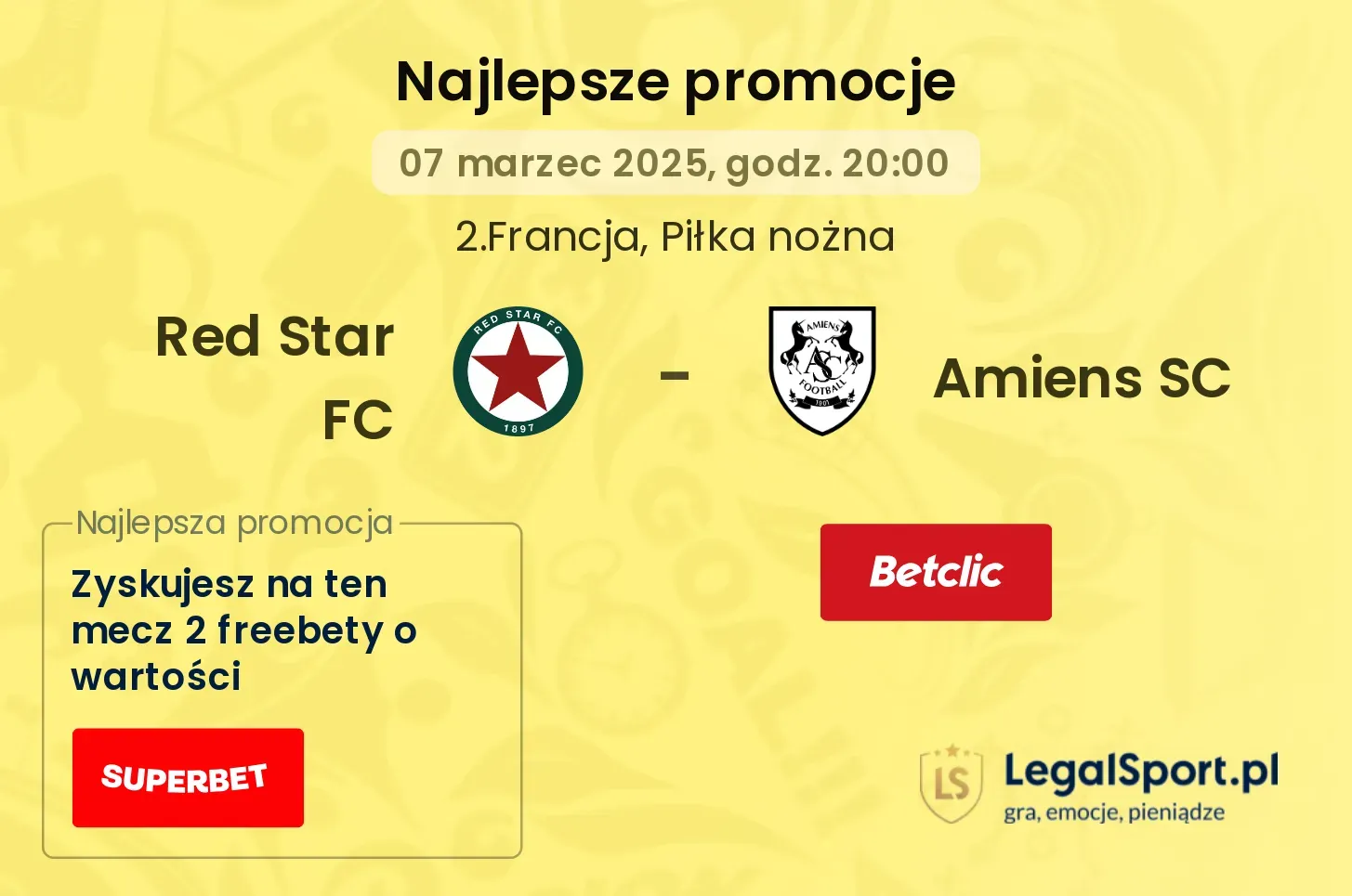 Red Star FC - Amiens SC promocje bukmacherskie