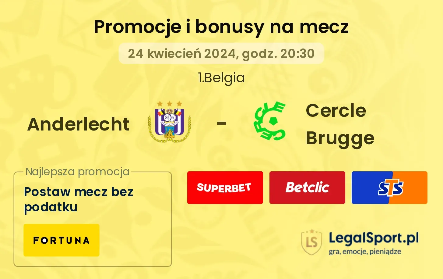 Anderlecht - Cercle Brugge promocje bonusy na mecz