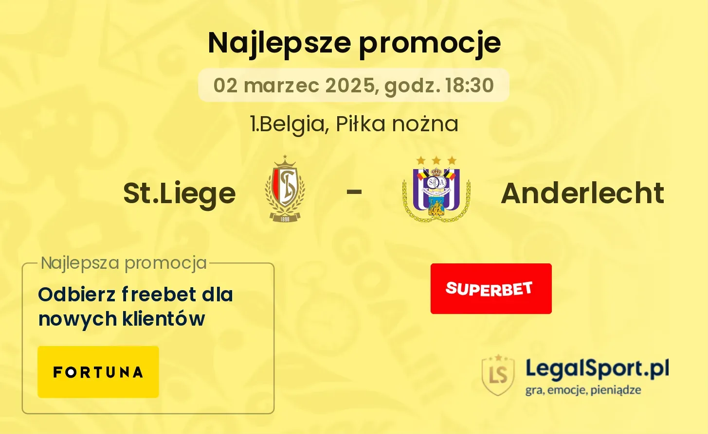 St.Liege - Anderlecht promocje u bukmacherów