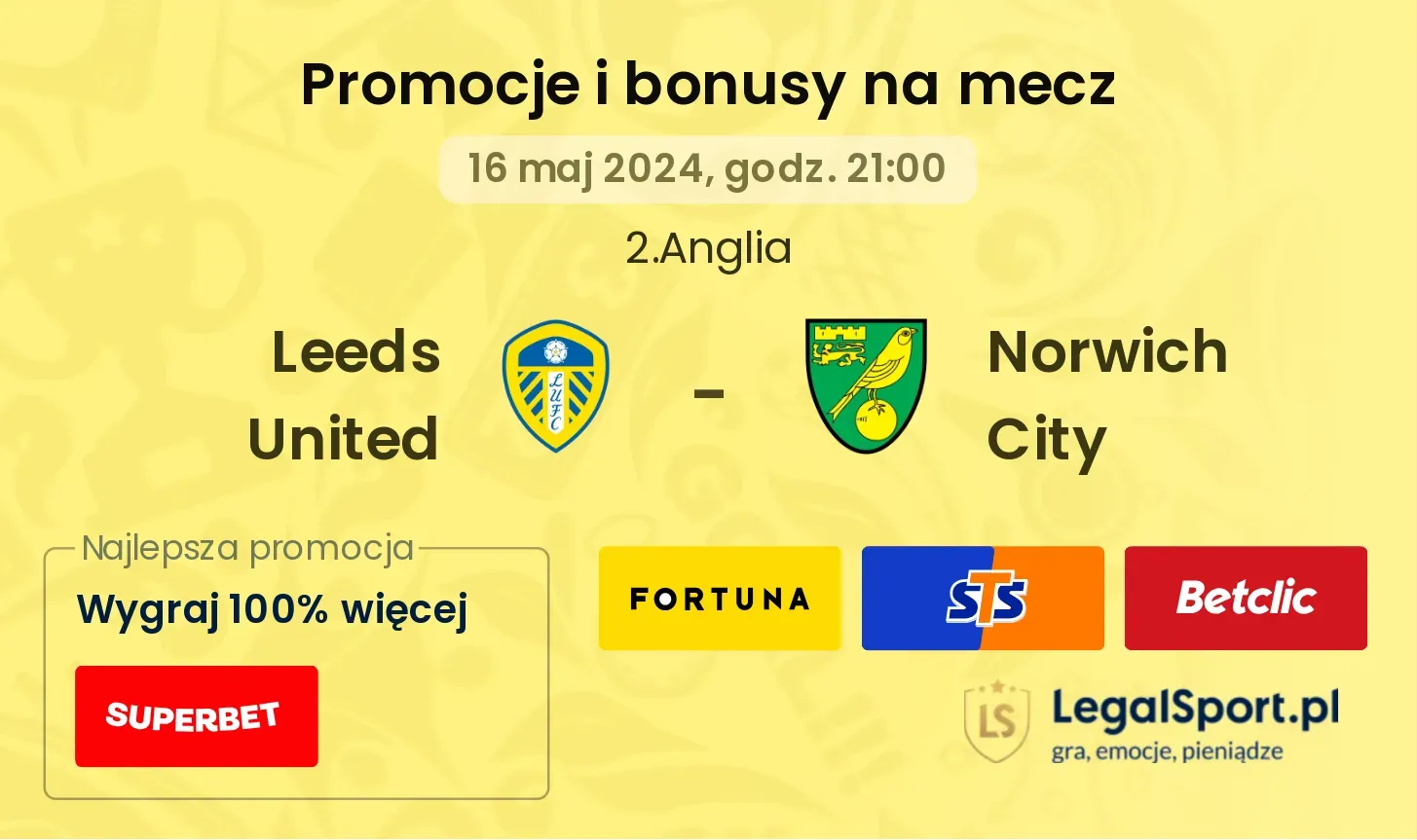 Leeds United - Norwich City promocje bonusy na mecz