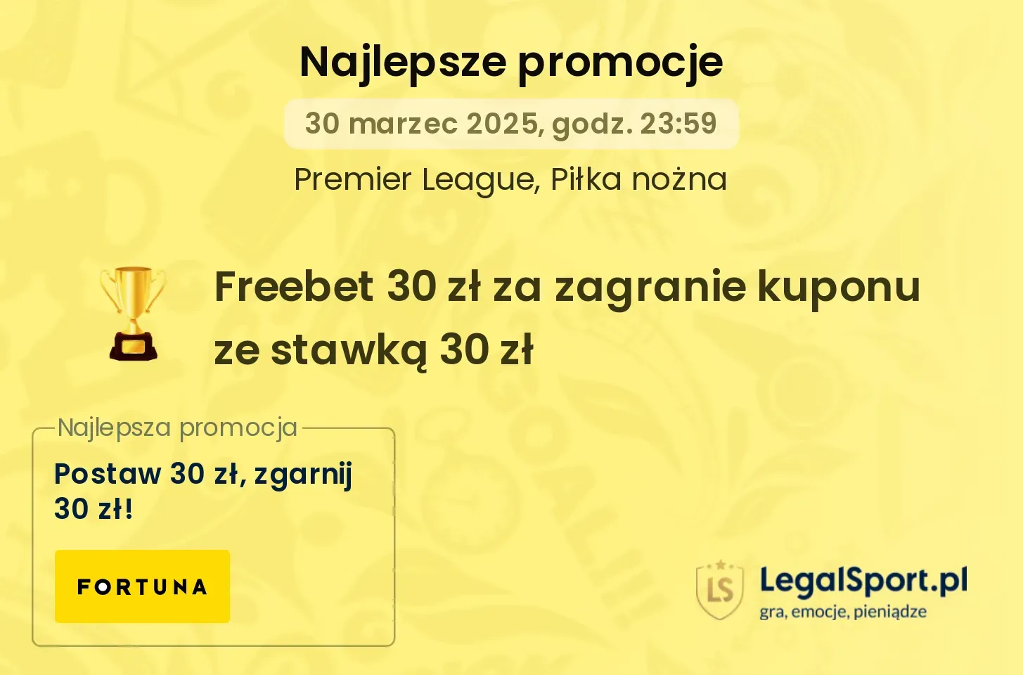 Obstaw 30 zł, zgarnij 30 zł bonusu w promocji od Fortuny (29-30.03.2025) 