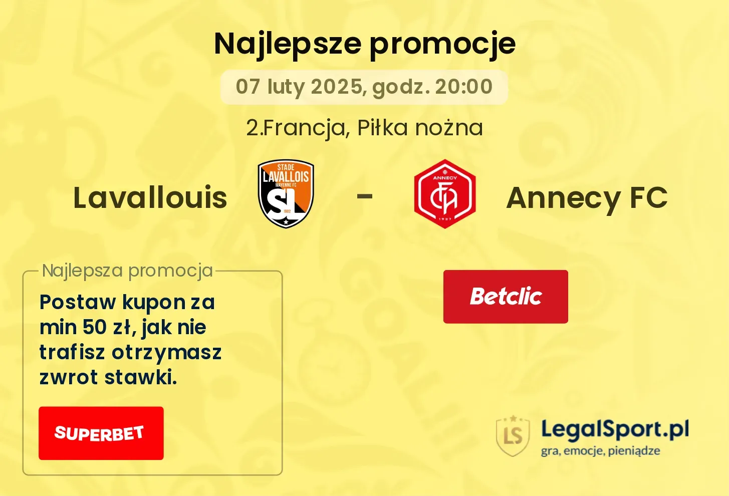 Lavallouis - Annecy FC promocje bukmacherskie