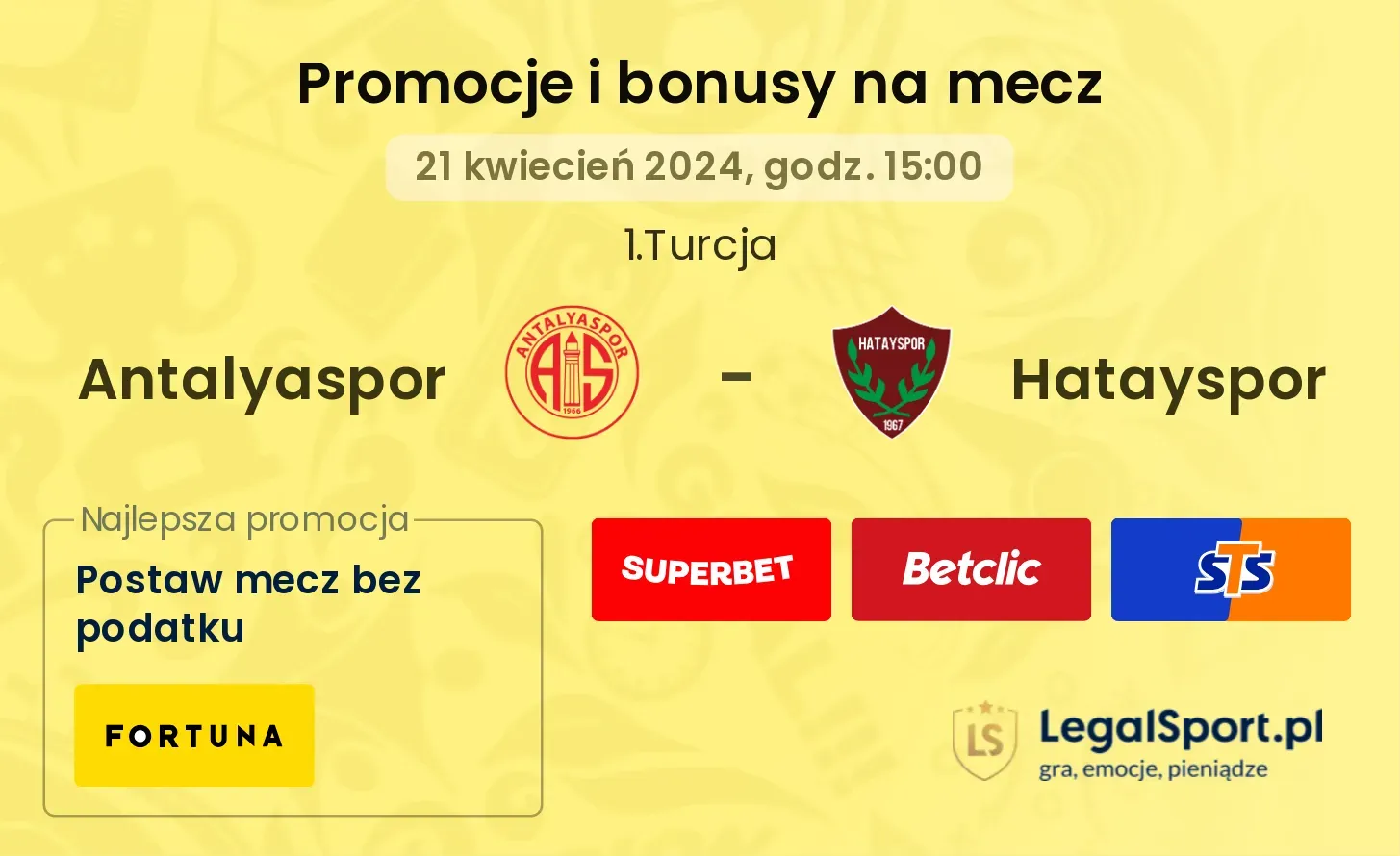 Antalyaspor - Hatayspor promocje bonusy na mecz