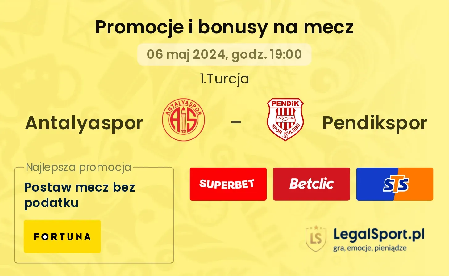 Antalyaspor - Pendikspor promocje bonusy na mecz
