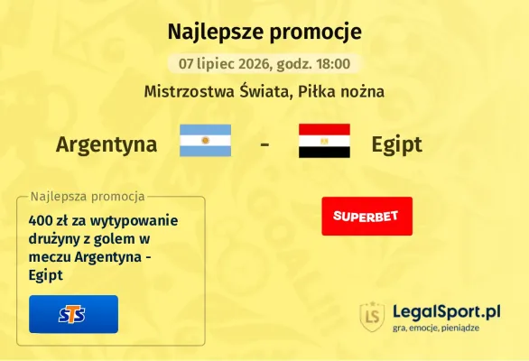 Superbet: Bonus 500 PLN za awans Argentyny do 1/4 finału MŚ 2026