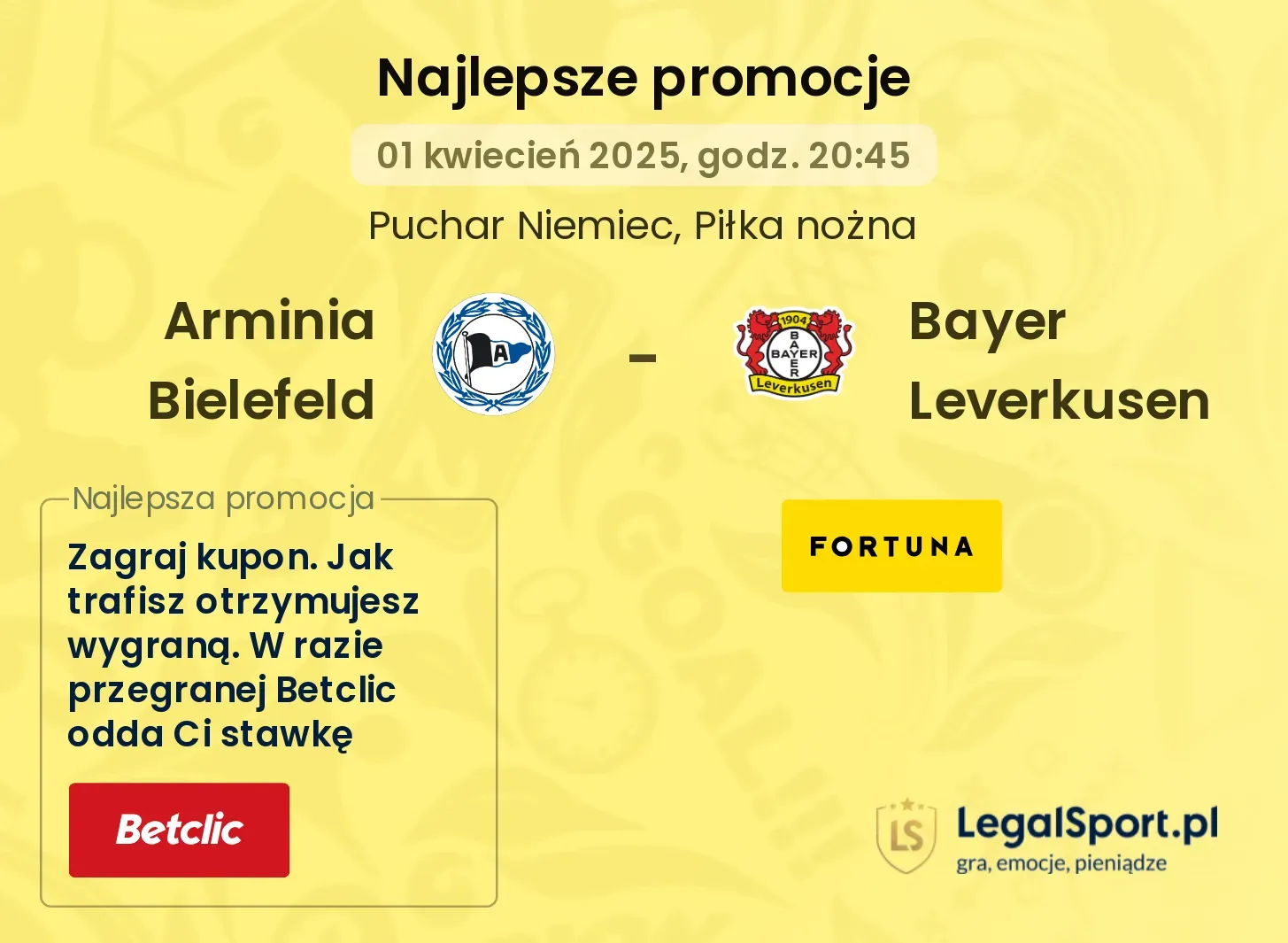 Arminia Bielefeld - Bayer Leverkusen promocje bukmacherskie