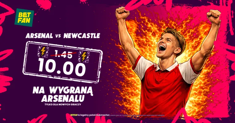 Boost 10.00 na wygraną Arsenalu z Newcastle w BETFAN