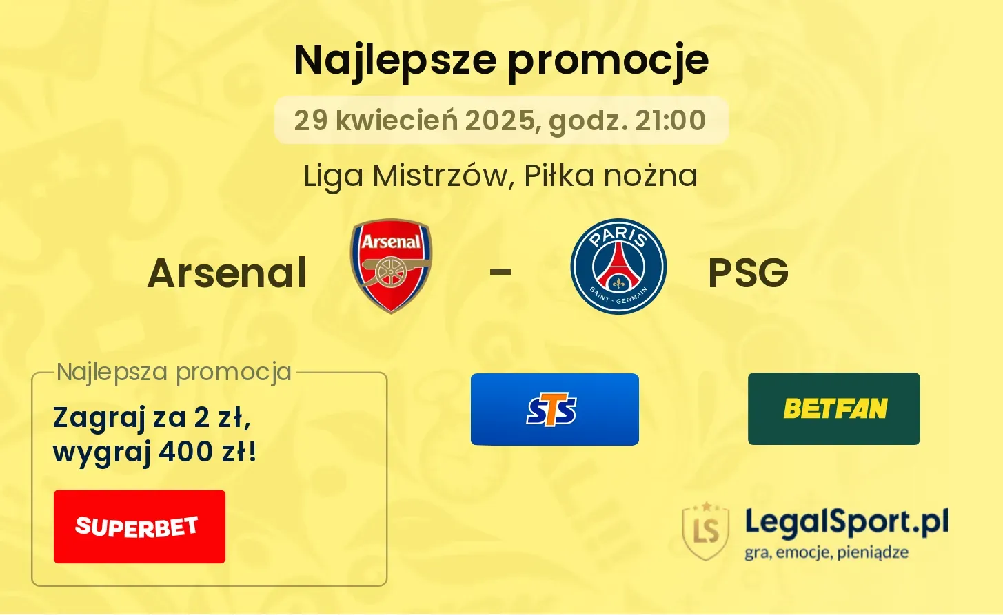 Arsenal - PSG promocje u bukmacherów