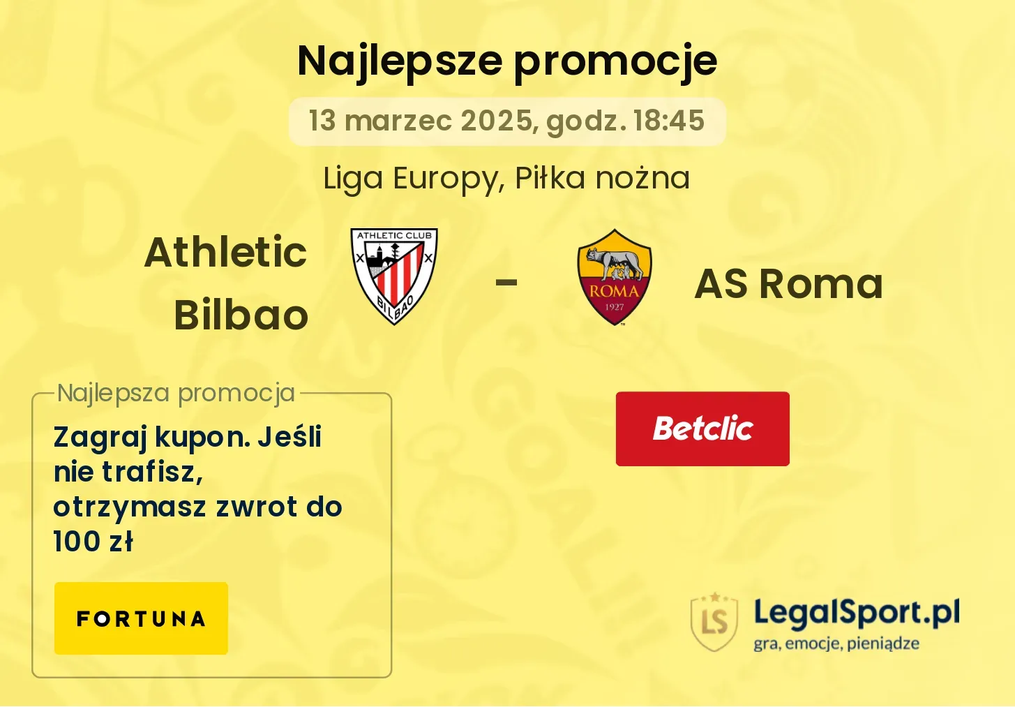 Athletic Bilbao - AS Roma promocje u bukmacherów