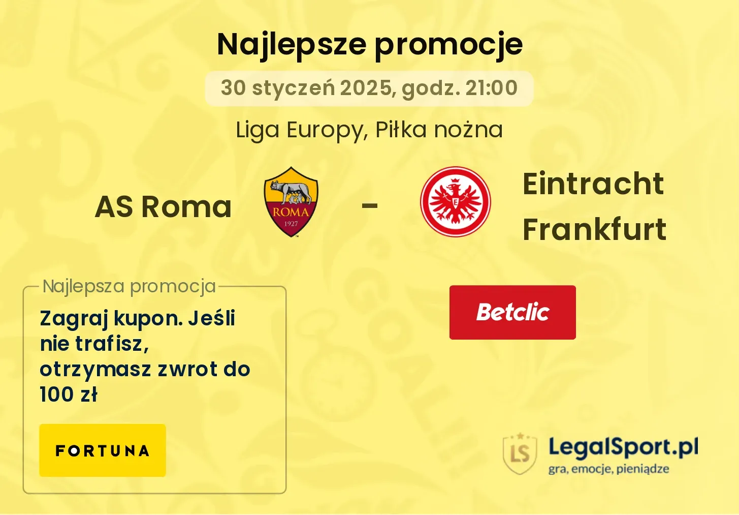 AS Roma - Eintracht Frankfurt promocje u bukmacherów
