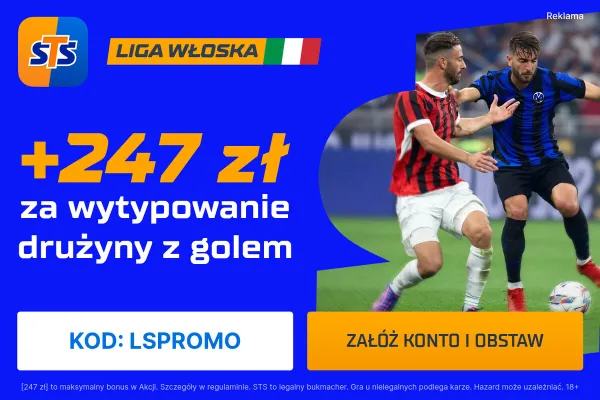 STS: 247 zł za wytypowanie drużyny z golem w meczu AS Roma – Juventus FC