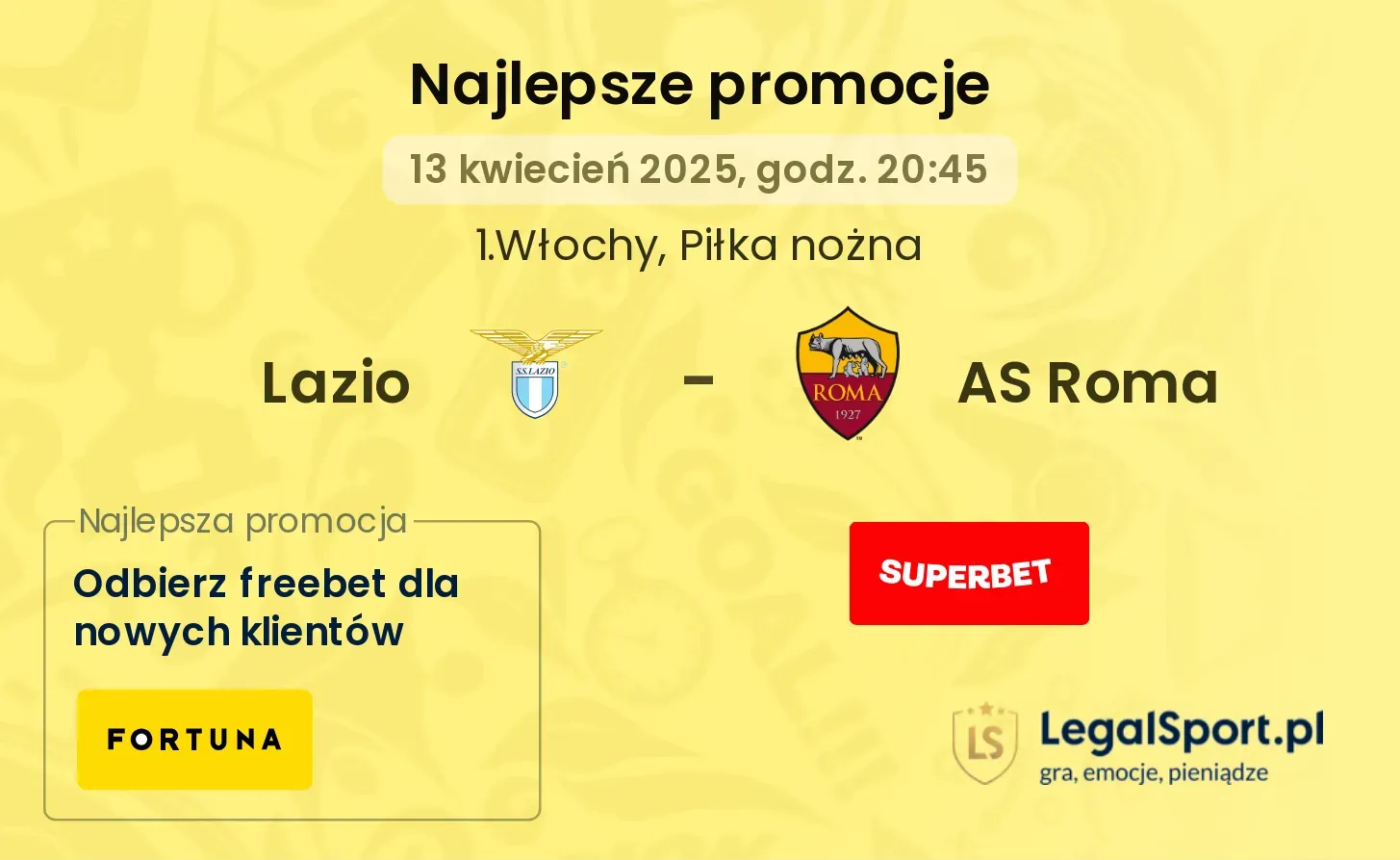 Lazio - AS Roma promocje bukmacherskie