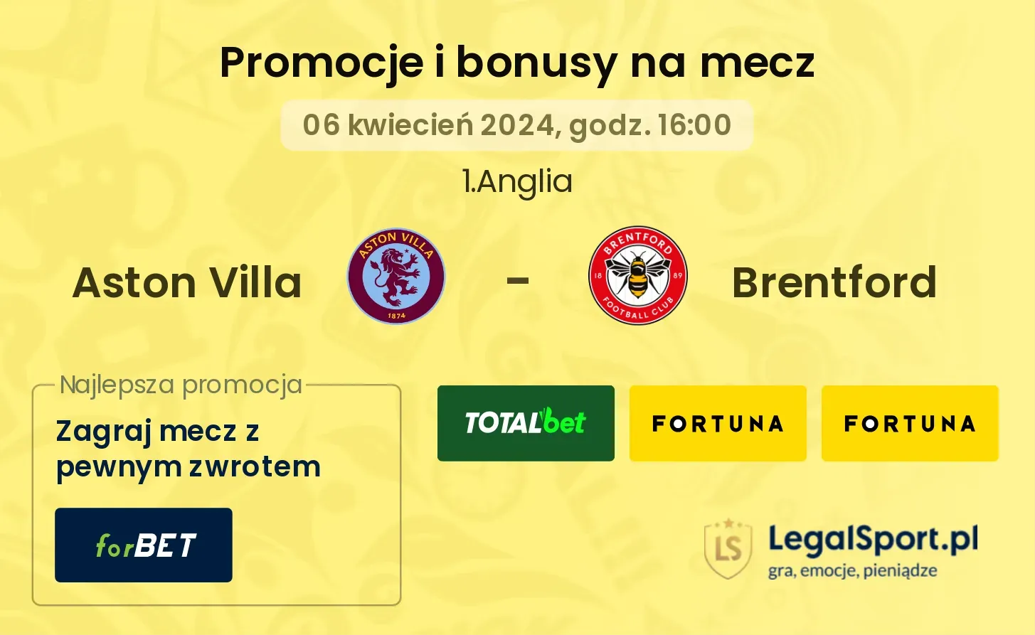Aston Villa - Brentford promocje bonusy na mecz