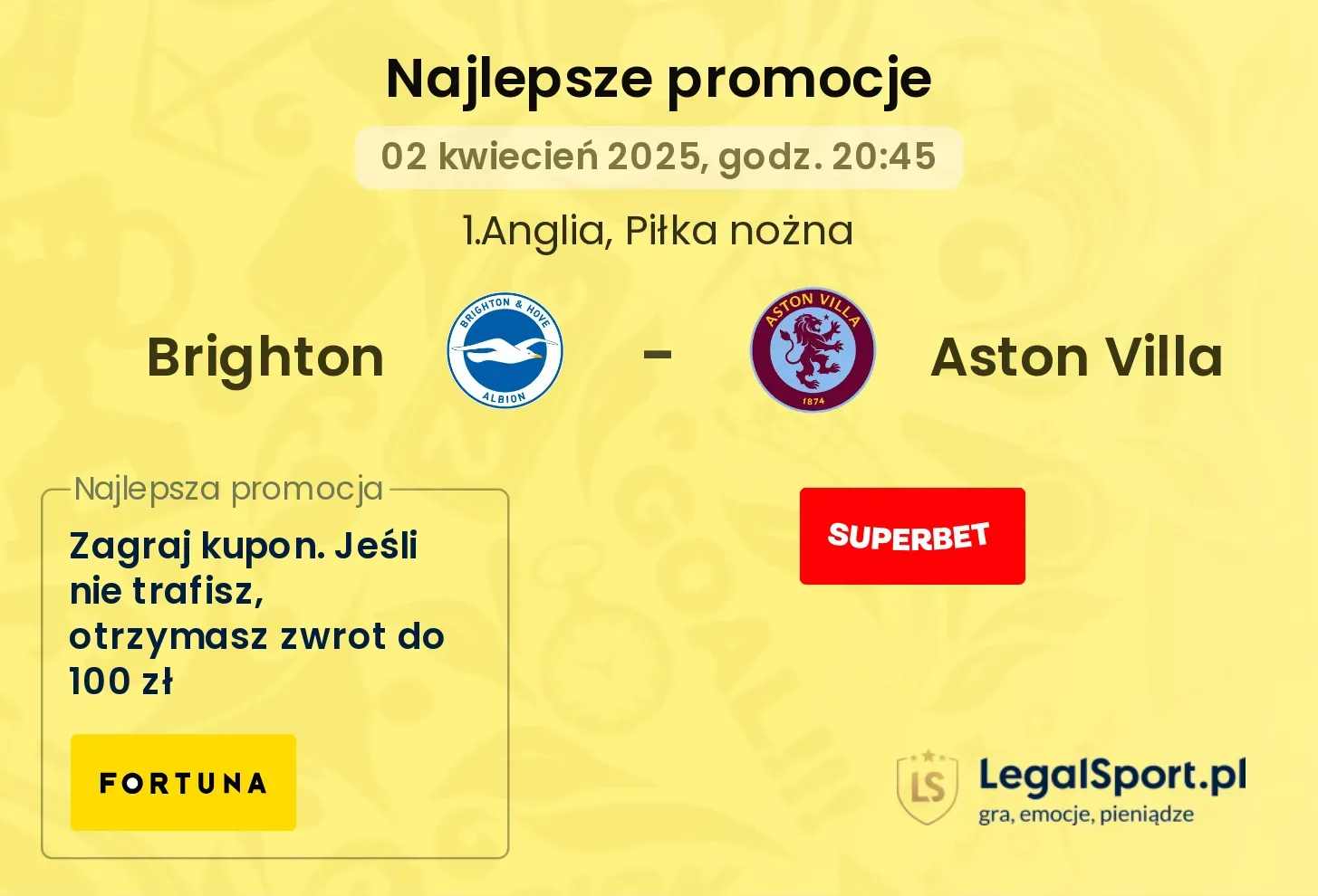Brighton - Aston Villa promocje u bukmacherów