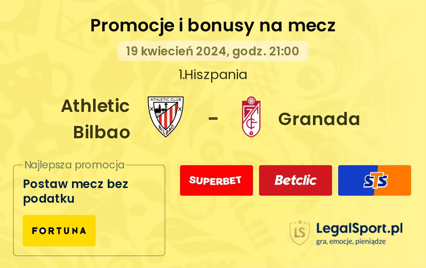 Athletic Bilbao - Granada promocje bonusy na mecz