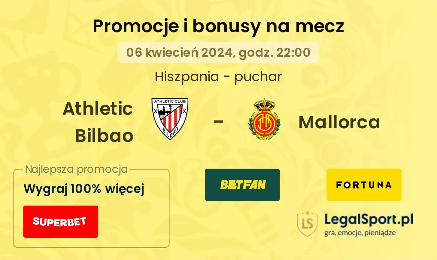 Athletic Bilbao - Mallorca promocje bonusy na mecz