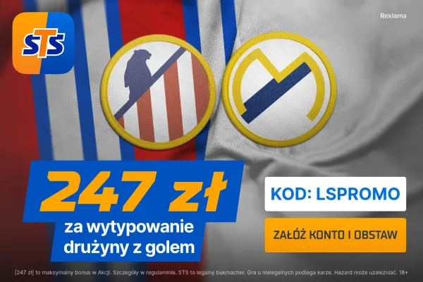 STS: 247 zł za wytypowanie drużyny z golem w meczu Atletico Madryt - Real Madryt