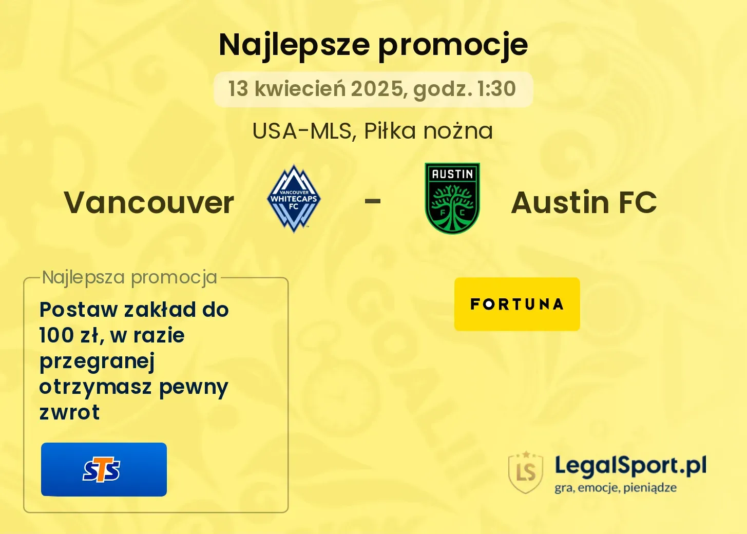 Vancouver - Austin FC promocje u bukmacherów