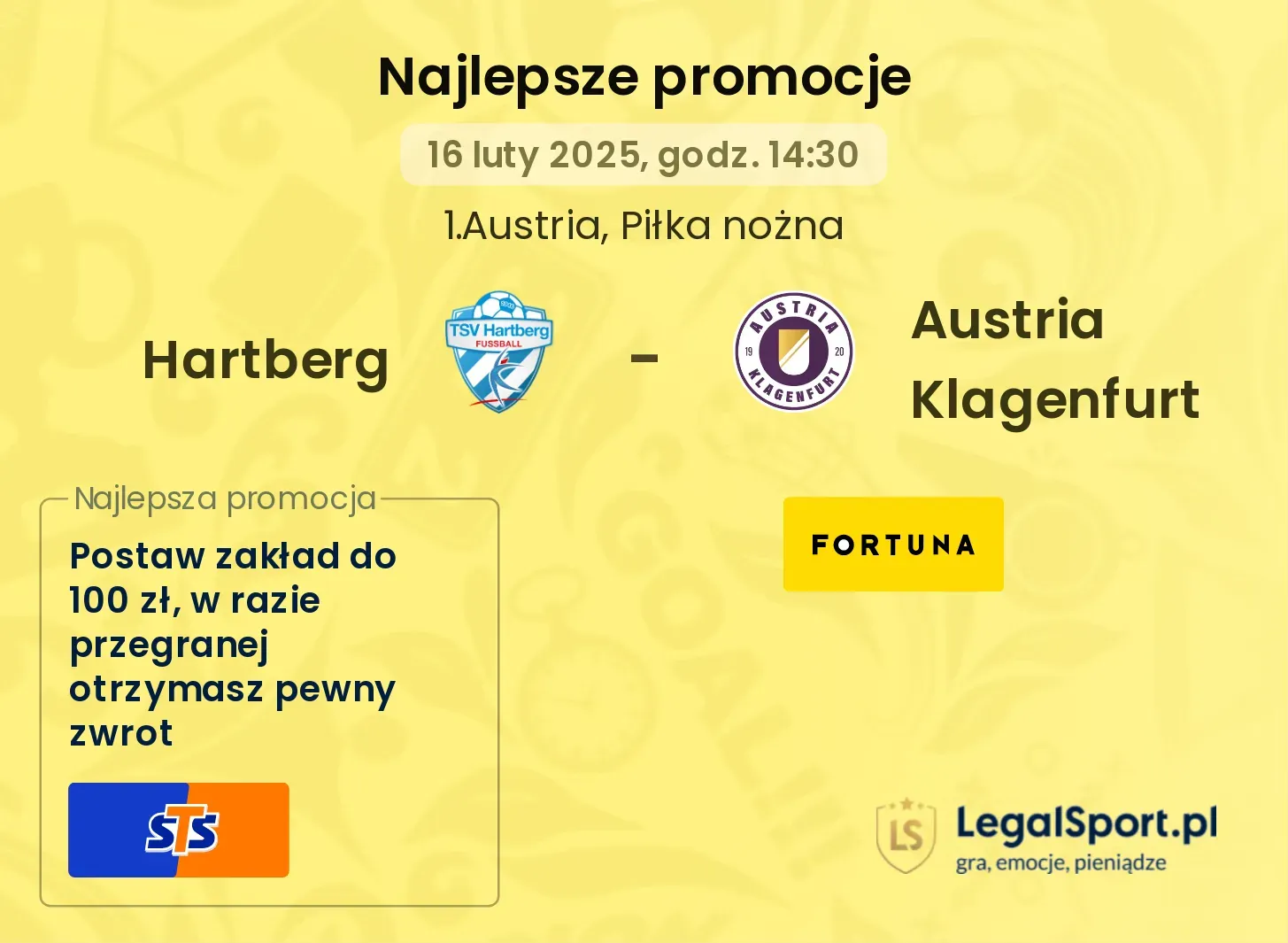 Hartberg - Austria Klagenfurt promocje u bukmacherów