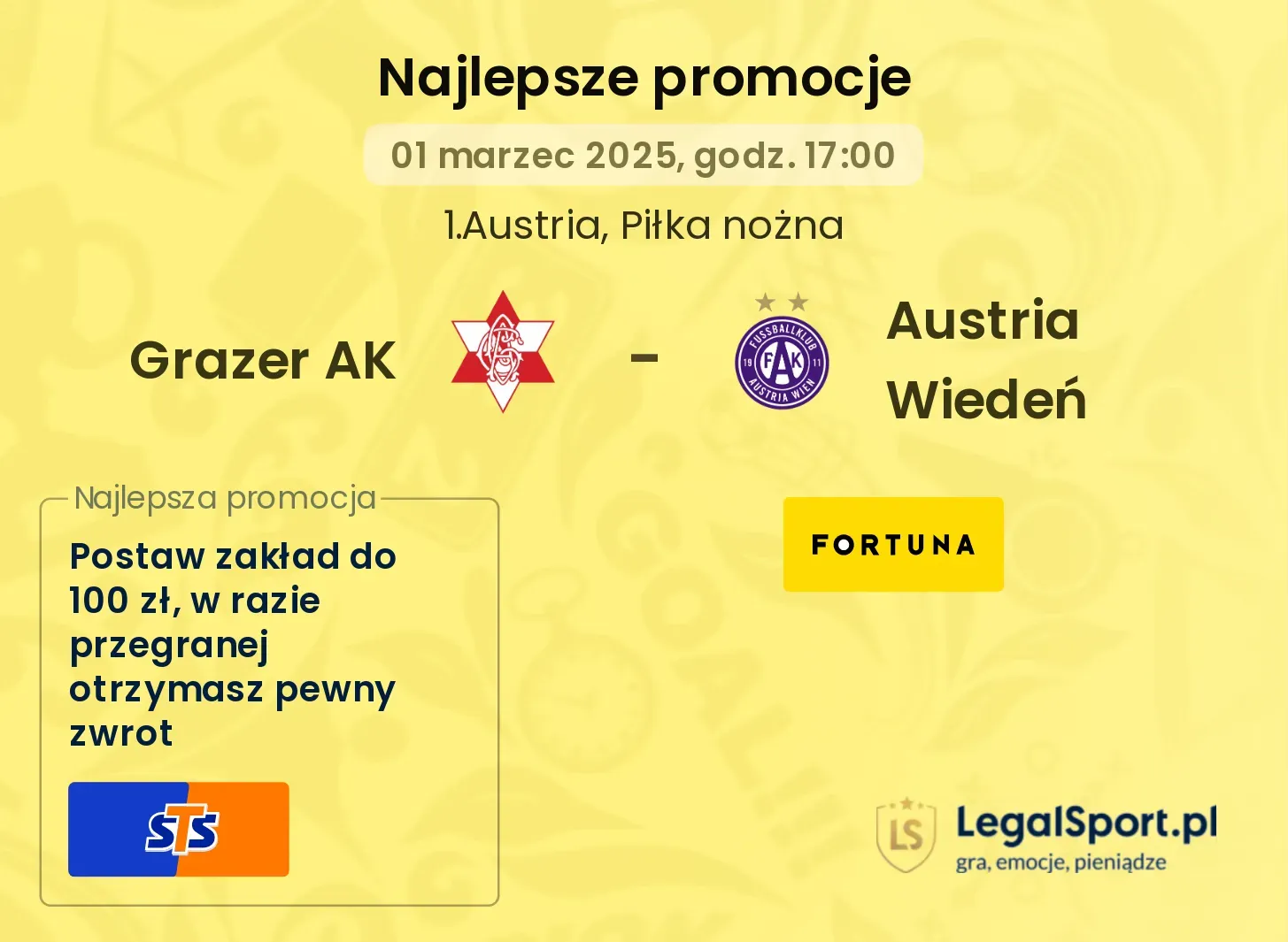 Grazer AK - Austria Wiedeń promocje u bukmacherów
