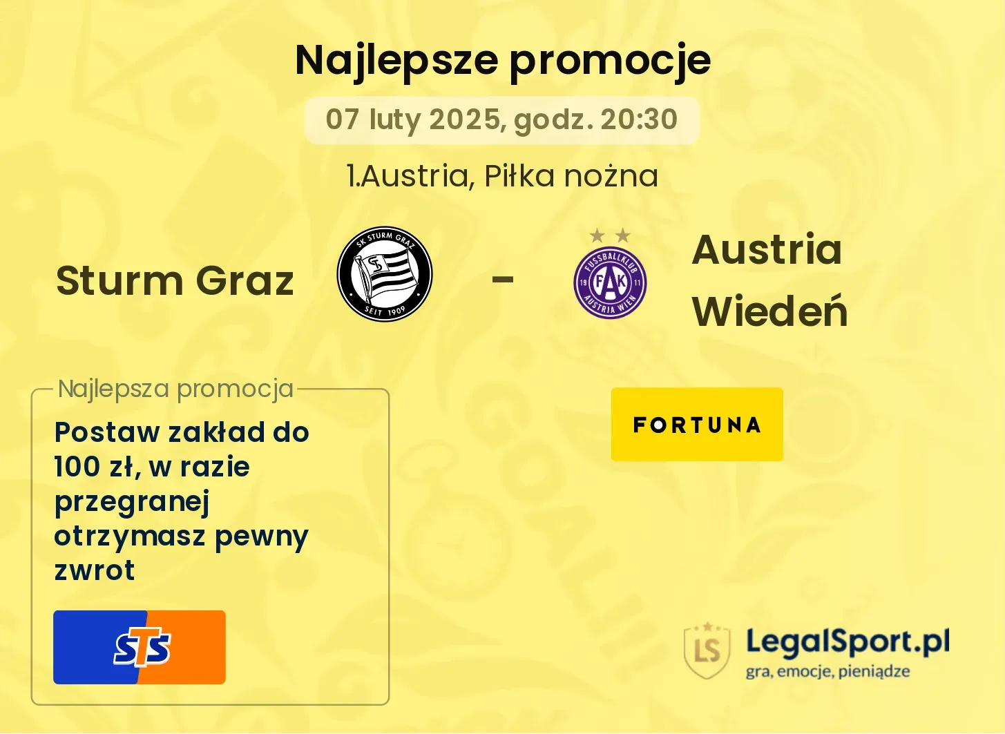 Sturm Graz - Austria Wiedeń promocje bukmacherskie