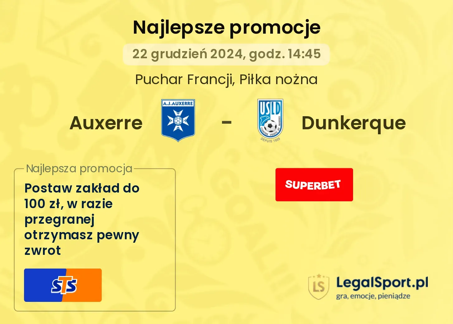 Auxerre - Dunkerque promocje bukmacherskie