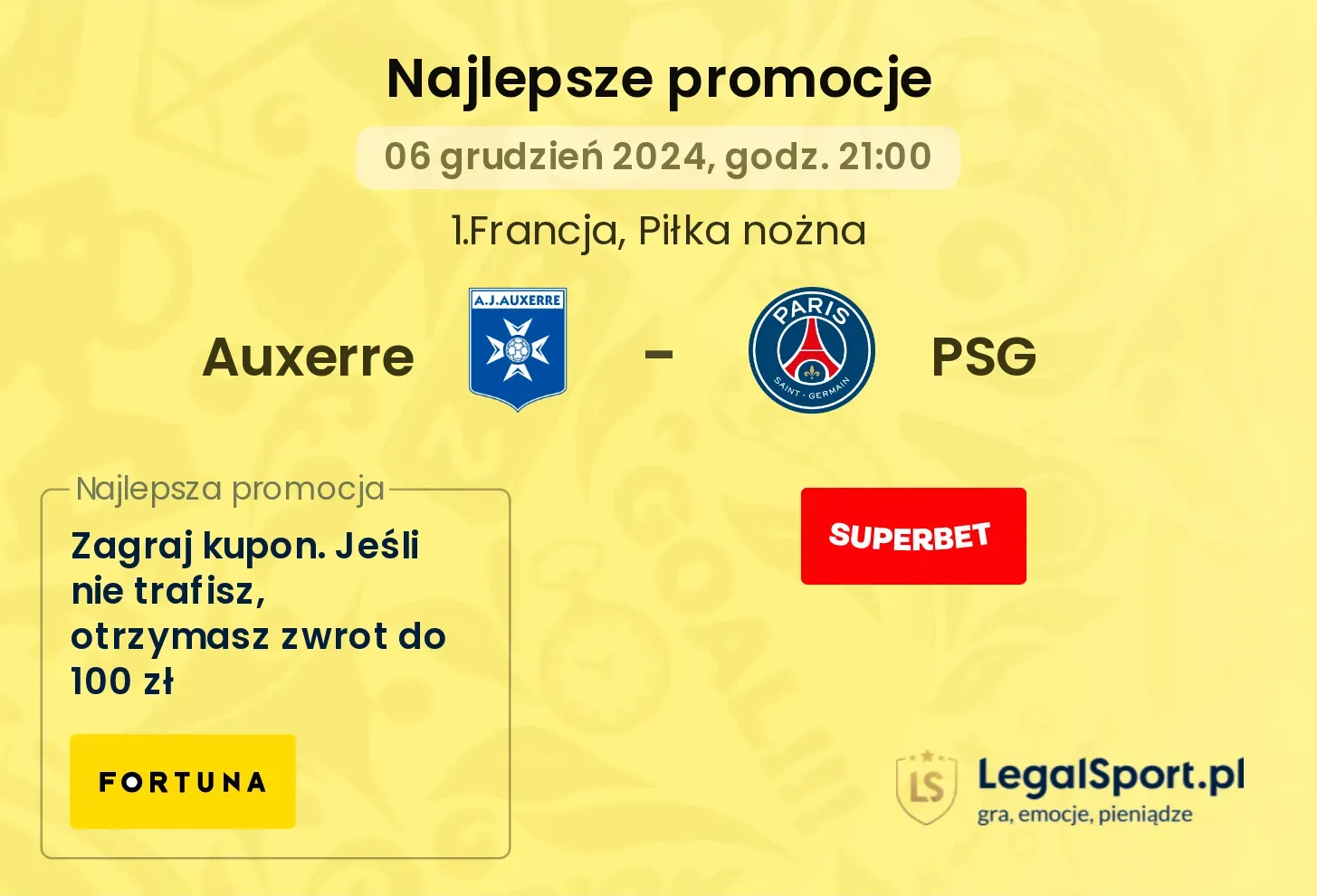 Auxerre - PSG promocje bukmacherskie