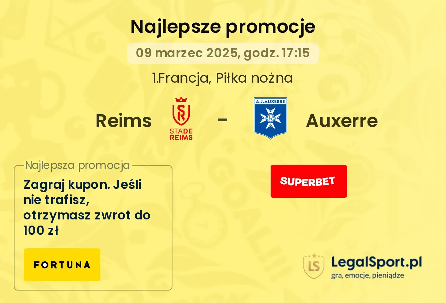 Reims - Auxerre promocje u bukmacherów
