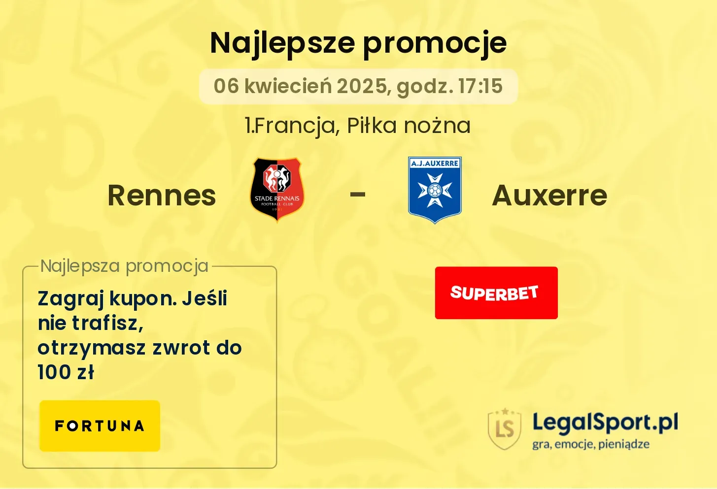 Rennes - Auxerre promocje u bukmacherów