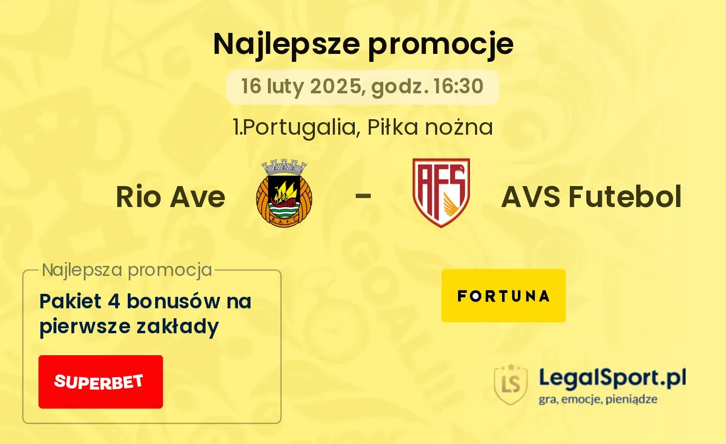 Rio Ave - AVS Futebol promocje u bukmacherów