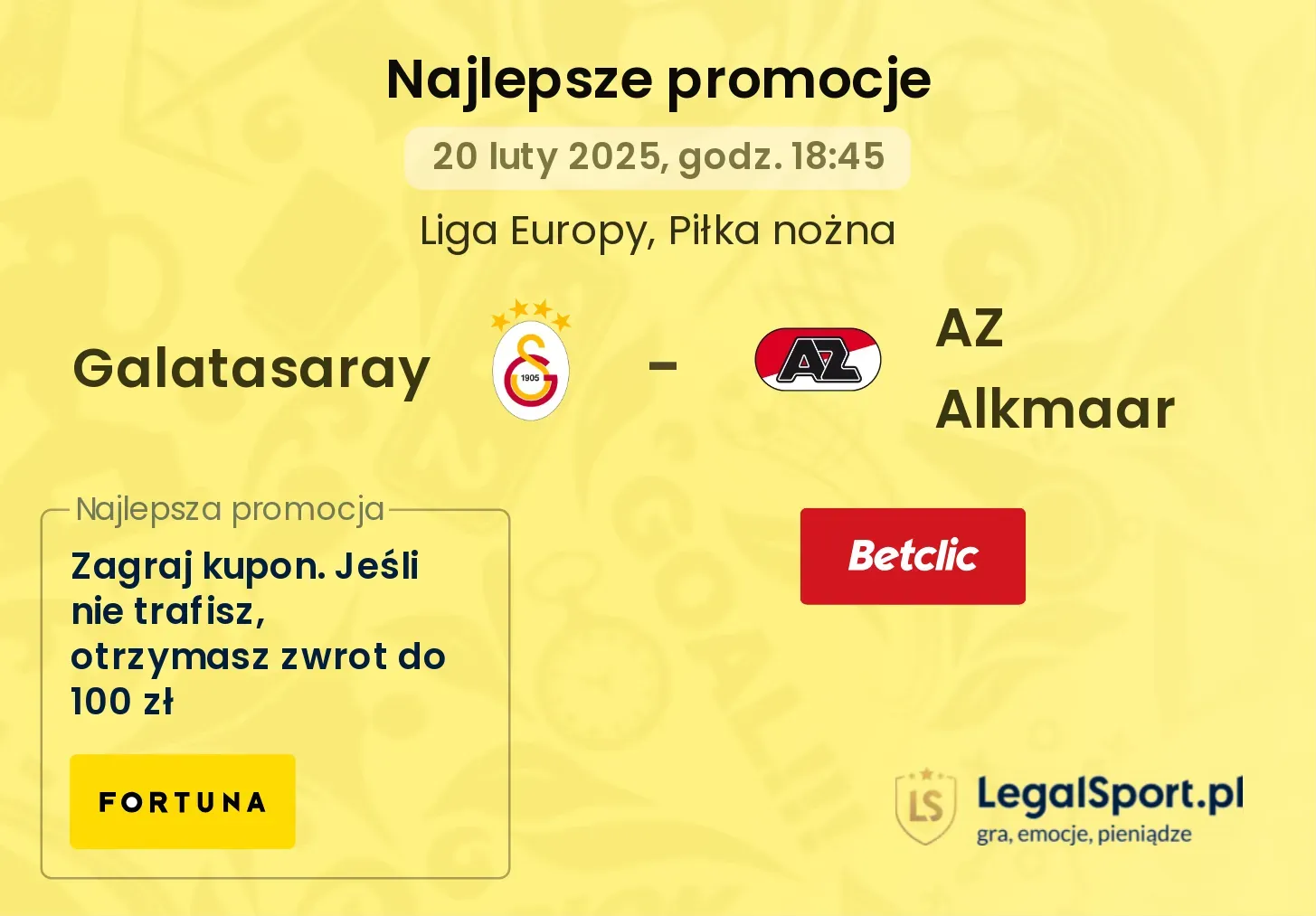 Galatasaray - AZ Alkmaar promocje bukmacherskie