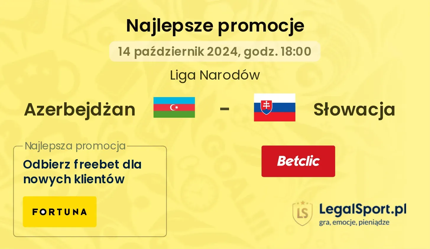Azerbejdżan - Słowacja promocje bukmacherskie 14.10, 18:00