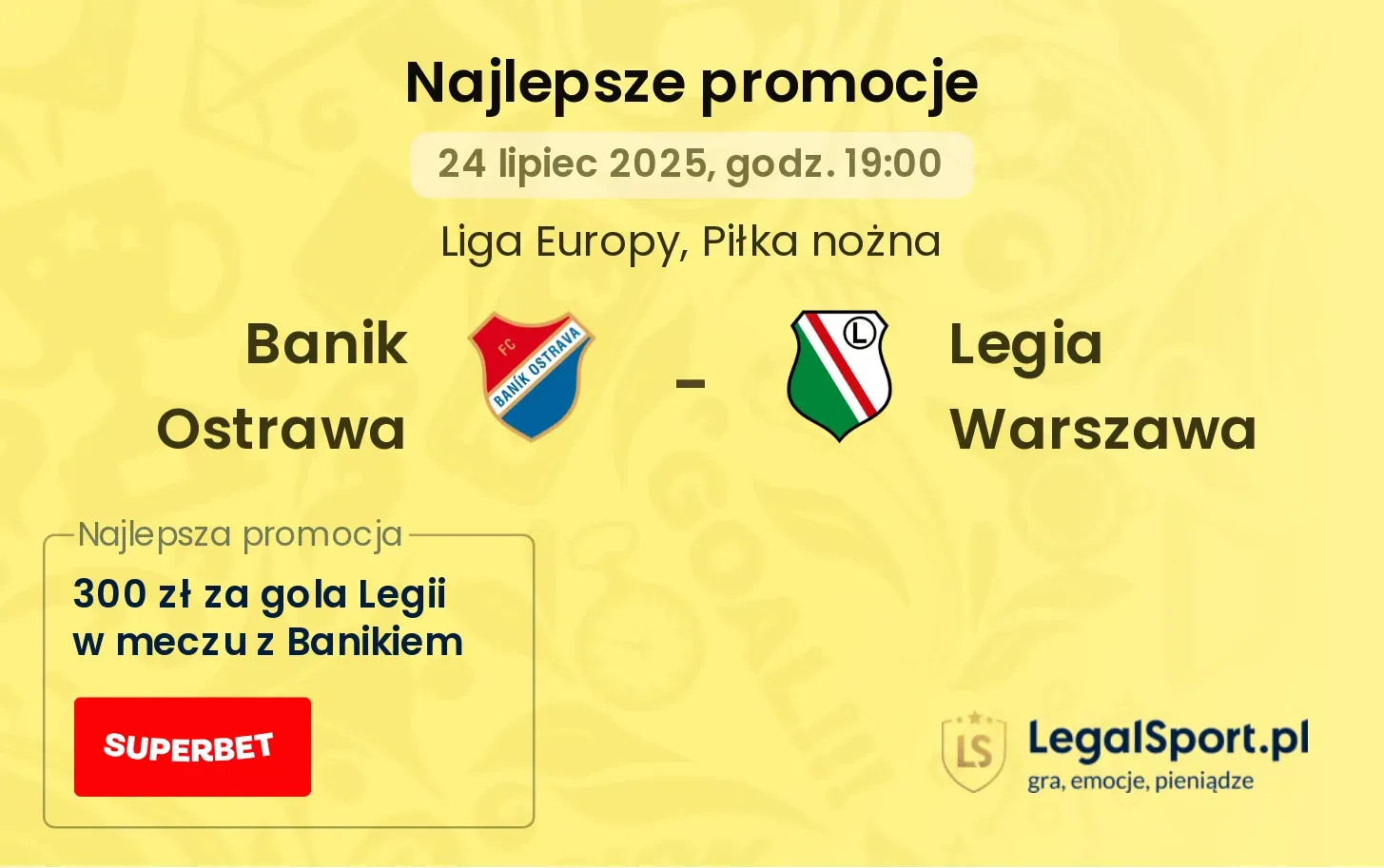 Banik Ostrawa - Legia Warszawa promocje u bukmacherów