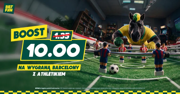 Promocja BETFAN: Boost 10.00 na wygraną Barcelony z Athletikiem