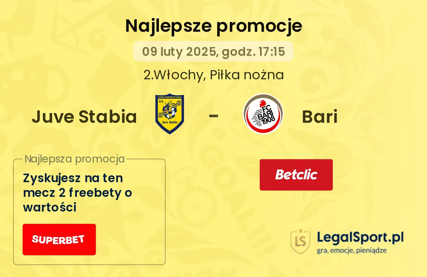 Juve Stabia - Bari promocje bukmacherskie