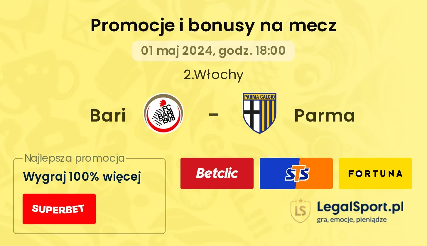 Bari - Parma promocje bonusy na mecz