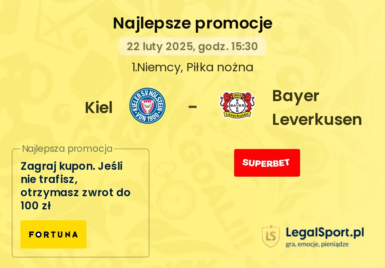 Kiel - Bayer Leverkusen promocje u bukmacherów