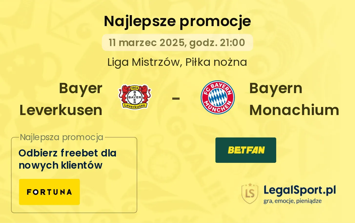 Bayer Leverkusen - Bayern Monachium promocje u bukmacherów