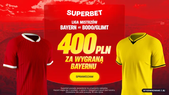 Promocja Superbet: 400 PLN za wygraną Bayernu z Bodo/Glimt