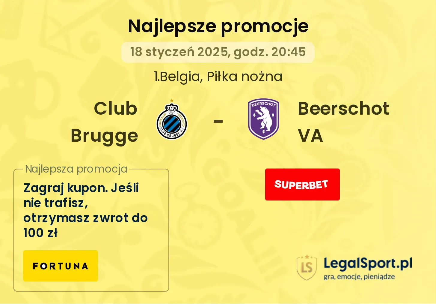 Club Brugge - Beerschot VA promocje bukmacherskie
