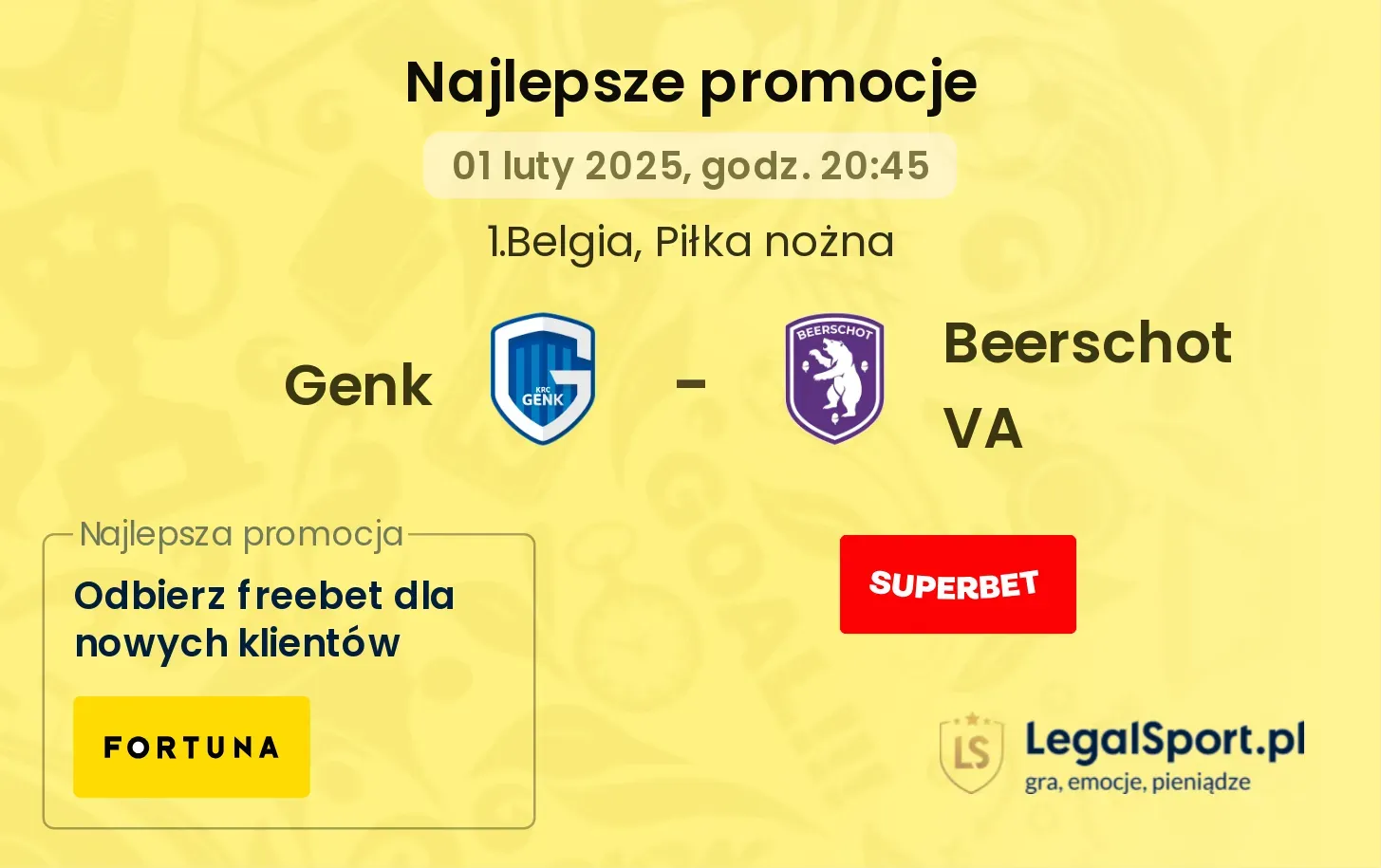 Genk - Beerschot VA promocje u bukmacherów