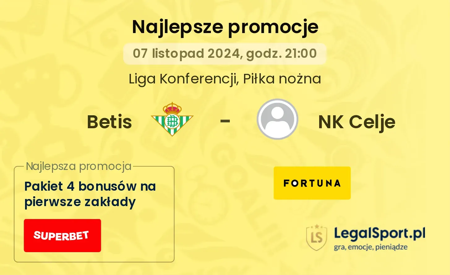 Betis - NK Celje promocje bukmacherskie 07.11, 21:00