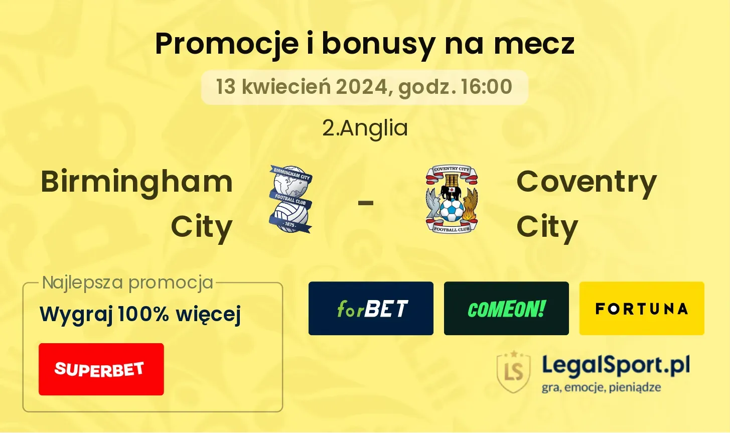 Birmingham City - Coventry City promocje bonusy na mecz